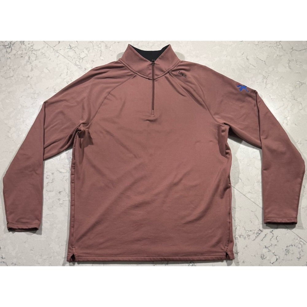 UNRL Interlock Quarter Zip Pullover Mens M Velvet Fleece Athletic Fit Sweatshirt